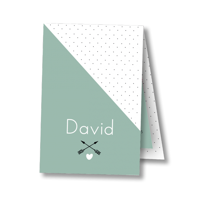 Geboortekaartje label kaartje - David Geboortekaartje label kaartje - David