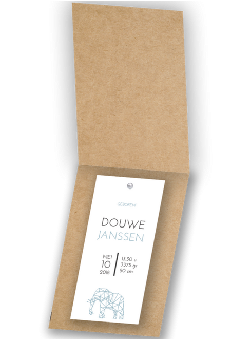 Geboortekaartje Label kaartje - Douwe Geboortekaartje Label kaartje - Douwe