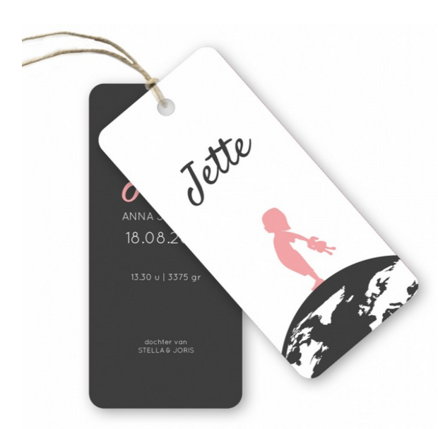 Geboortekaartje Label kaartje - Jette Geboortekaartje Label kaartje - Jette