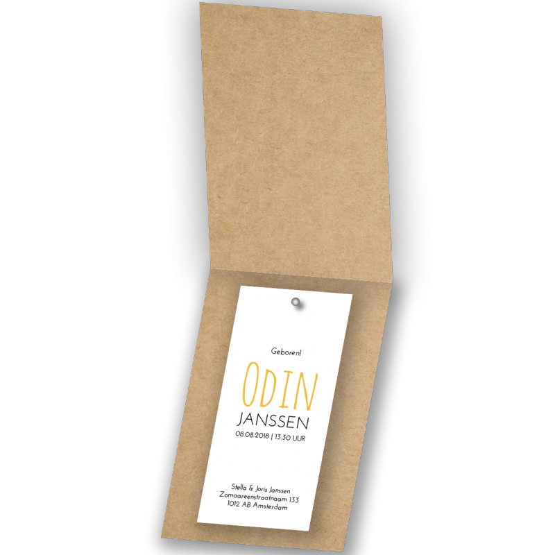 Geboortekaartje Label kaartje - Odin Geboortekaartje Label kaartje - Odin