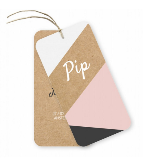 Geboortekaartje label kaartje - Pip Geboortekaartje label kaartje - Pip