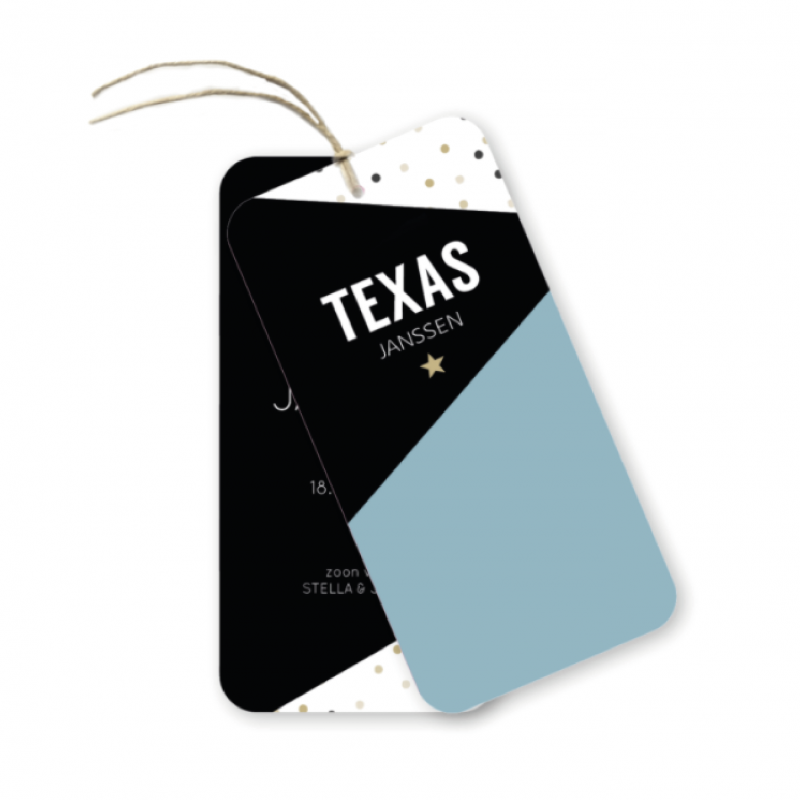 Geboortekaartje Label kaartje - texas Geboortekaartje Label kaartje - texas