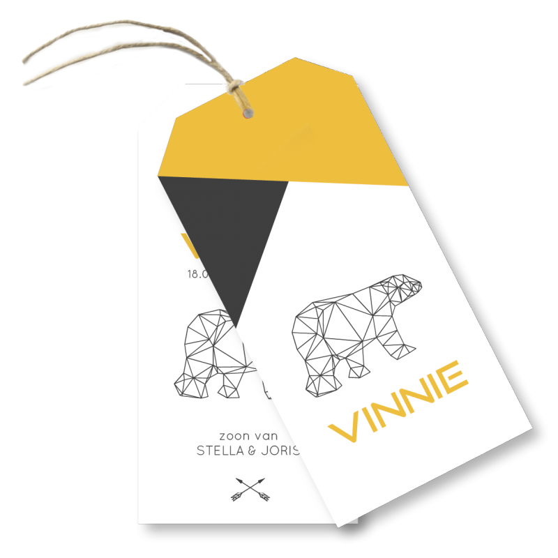 Geboortekaartje Label kaartje - Vinnie Geboortekaartje Label kaartje - Vinnie