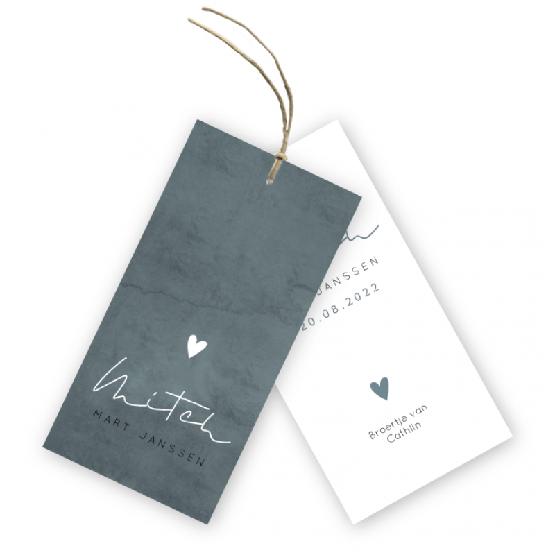 Geboortekaartje Label Mitch waterverf Geboortekaartje Label Mitch waterverf