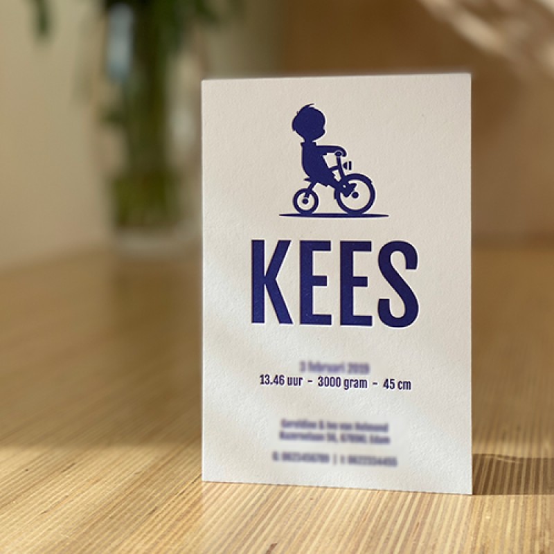 Geboortekaartje letterpress Geboortekaartje letterpress
