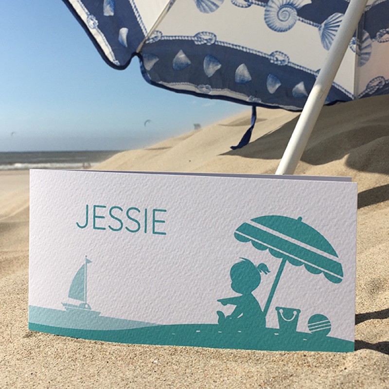 Geboortekaartje Meisje op strand