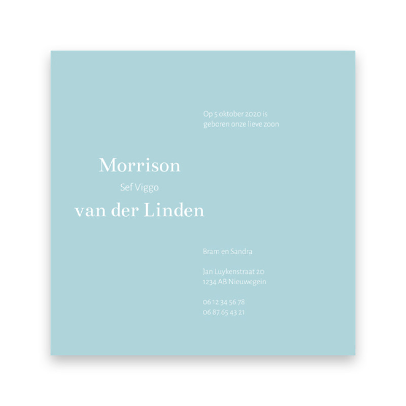 Geboortekaartje Morrison