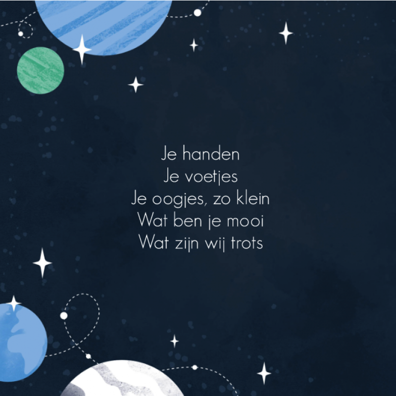 Geboortekaartje Planeten kaartje