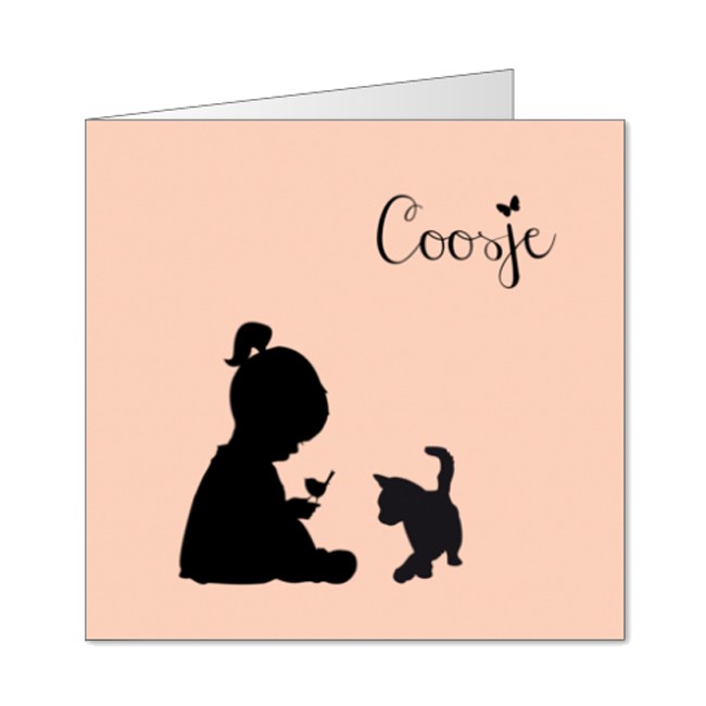 Geboortekaartje silhouette meisje Geboortekaartje silhouette meisje
