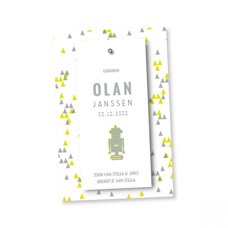 Geboortekaartje Splitpen label Olan Geboortekaartje Splitpen label Olan