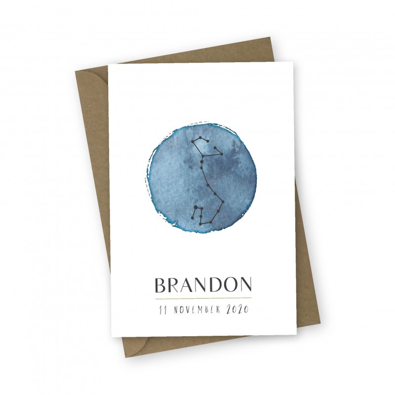 Geboortekaartje Sterrenbeeld Brandon Geboortekaartje Sterrenbeeld Brandon