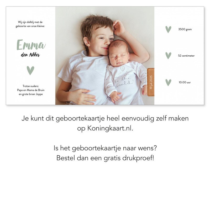 Geboortekaartje Tweeluik geboortekaartje Geboortekaartje Tweeluik geboortekaartje