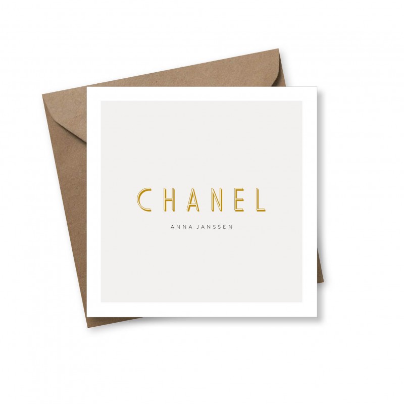 Geboortekaartje Typografisch Chanel Geboortekaartje Typografisch Chanel