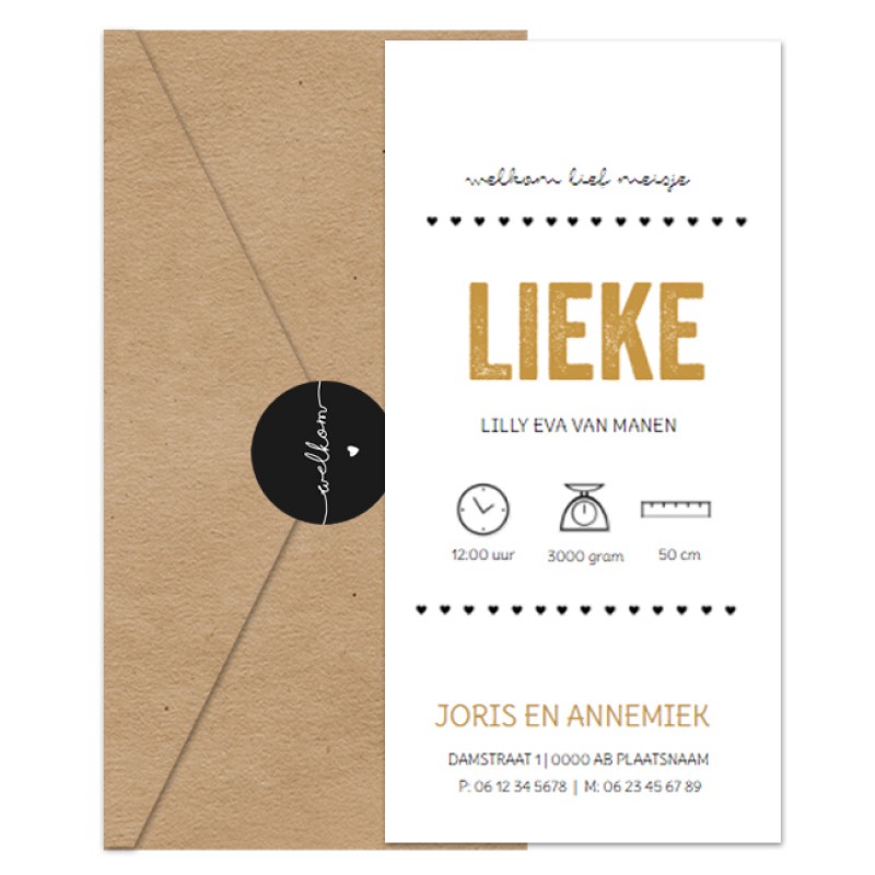 Geboortekaartje Typografisch geboortekaart Geboortekaartje Typografisch geboortekaart