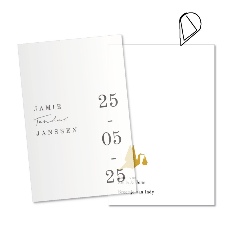 Geboortekaartje Vellum kalkpapier Jamie Geboortekaartje Vellum kalkpapier Jamie