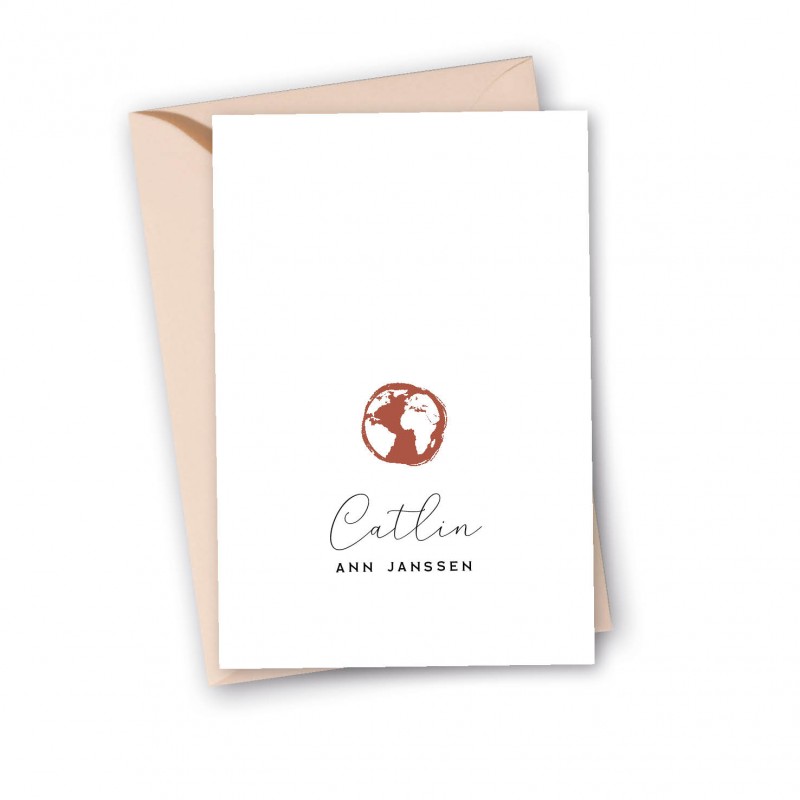 Geboortekaartje Wereldbol Catlin Geboortekaartje Wereldbol Catlin