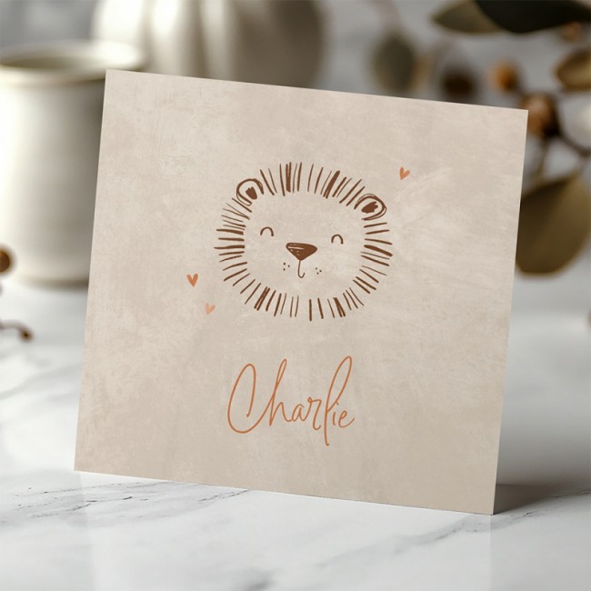 Geboortekaartje Beige leeuwtje