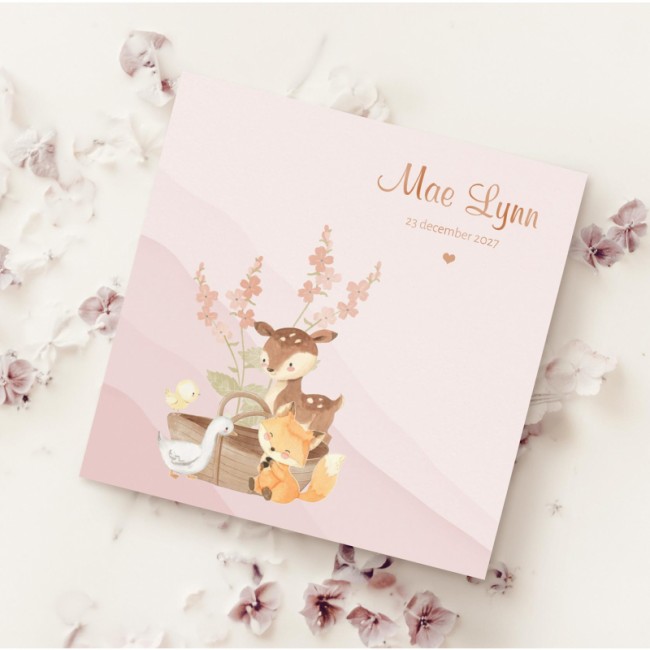 Geboortekaartje Bos diertjes