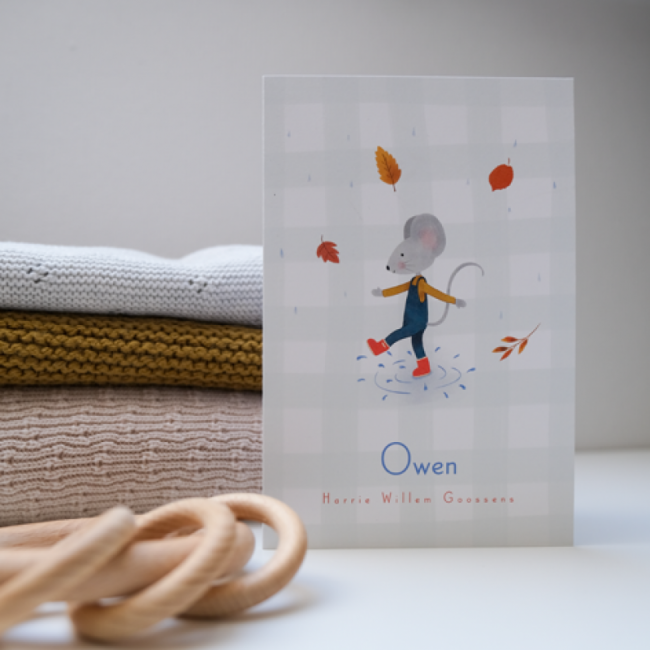 Geboortekaartje Dansen in de regen