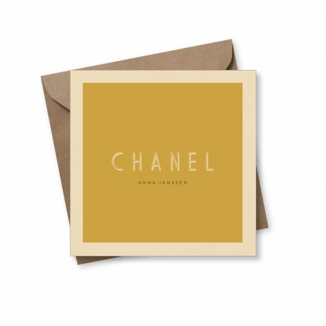 Geboortekaartje Echt karton Chanel