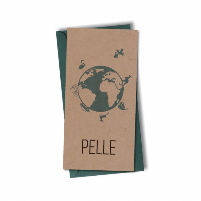 Geboortekaartje Echt kraft karton Pelle