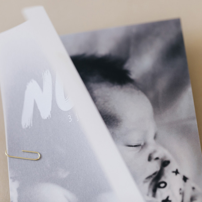 Geboortekaartje Fotokaart met Kalkpapier