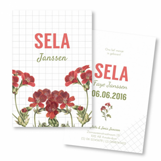 Geboortekaartje Geboortekaartje - Sela