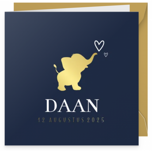Geboortekaartje Gouden olifant