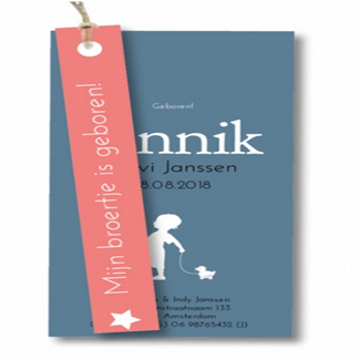 Geboortekaartje label kaartje - Jannik