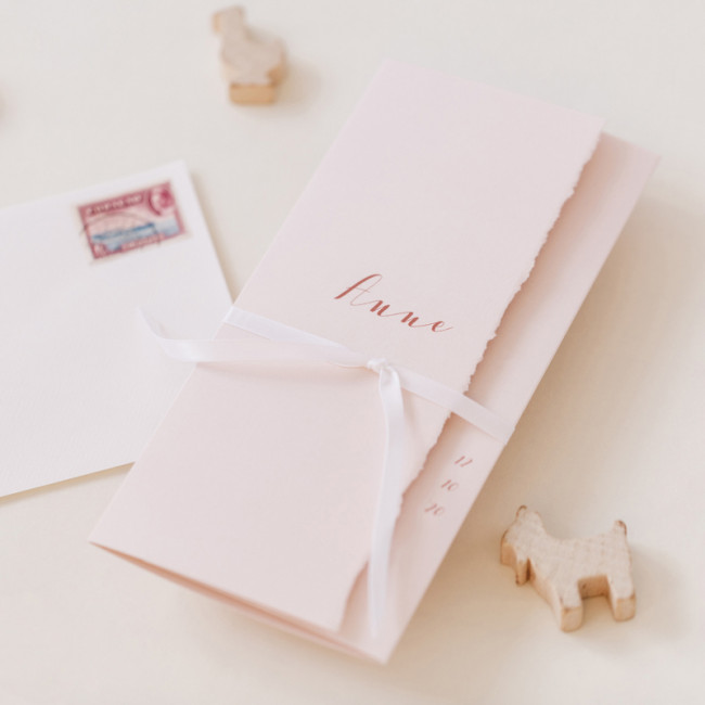 Geboortekaartje Pocketfold met naam - roze