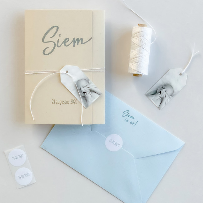 Geboortekaartje pocketfold paperwise