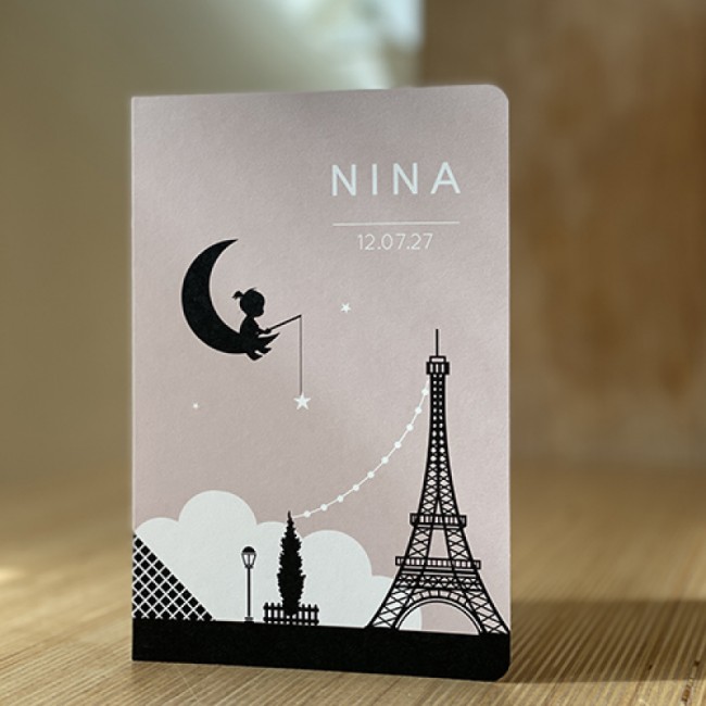 Geboortekaartje silhouet Parijs