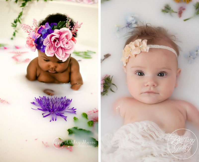 milk bath baby fotoshoot